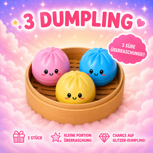 Dumpling Squishy Bites- 3 Stück Mystery Box