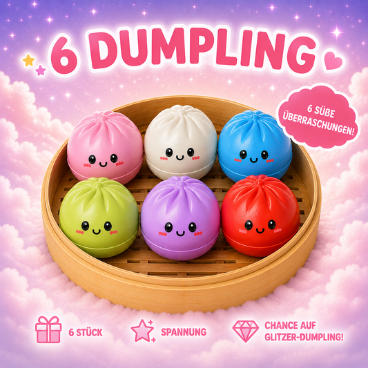 Dumpling Squishy Bites - 6 Stück Mystery Box