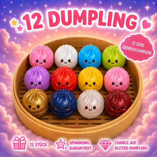 Dumpling Squishy Bites - 12 Stück Mystery Familien Box