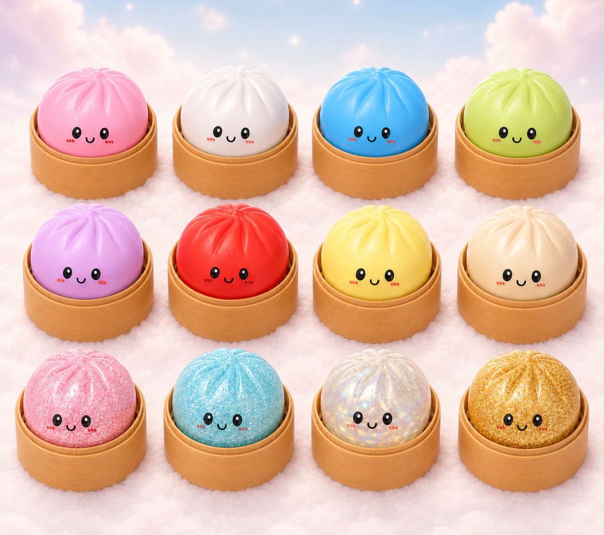 Dumpling Squishy Bites- 3 Stück Mystery Box