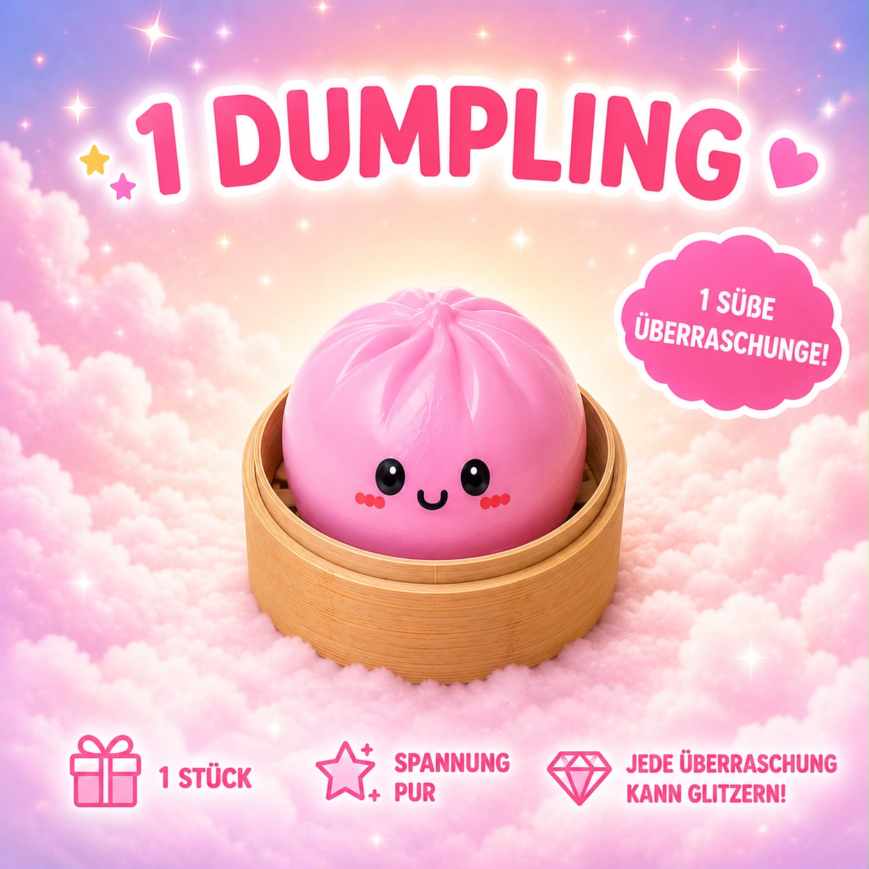Dumpling Squishy Bites - 1 Stück Mystery Box